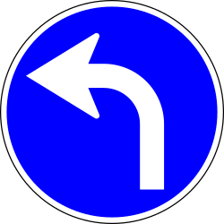 Mandatory Direction Ahead Turn Left