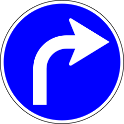 Mandatory Direction Ahead Turn Right