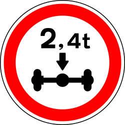 Prohibited Cargo Weight Axle