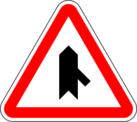 Warning Crossroad Side Road Right