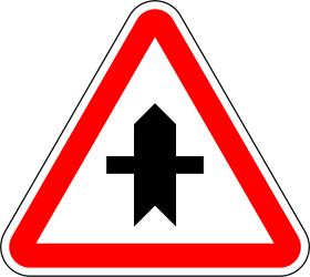 Warning Crossroad Side Roads