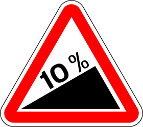 Warning Steep Ascent