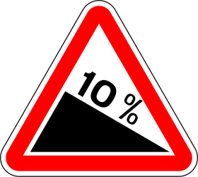 Warning Steep Descent