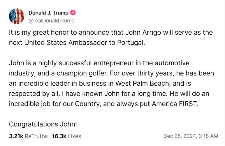 United States Ambassador To Portugal